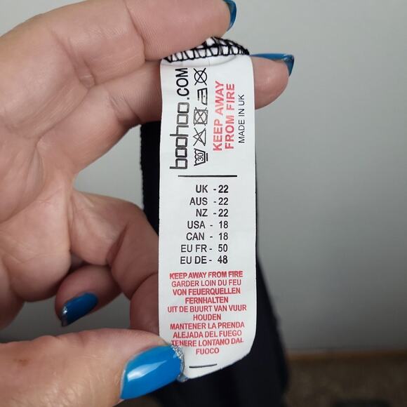 Boohoo Womens Black Skeleton‎ Strapless Skinny Leg One Piece Jumpsuit Size 18 - Picture 6 of 11